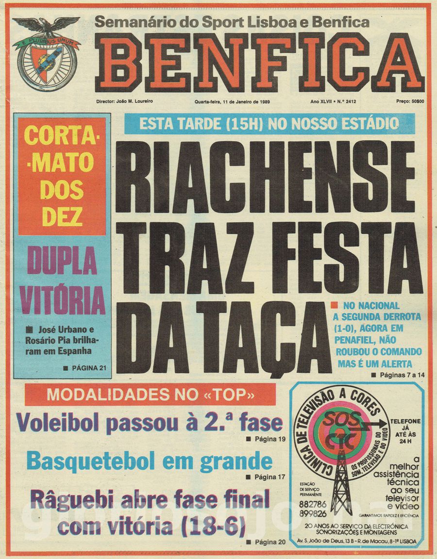 jornal o benfica 2412 1989-01-11